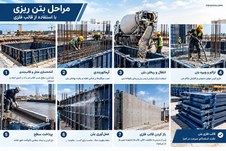 مراحل بتن ریزی